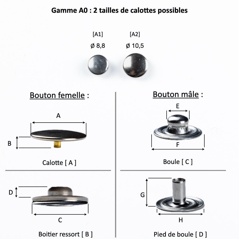 Bouton pression à ressorts parallèles A0 – Image 2